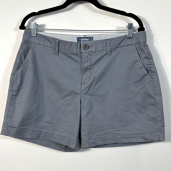 Old Navy Grey Everyday Short Summer Closet Staple Cotton Women Size 10 - Picture 1 of 8